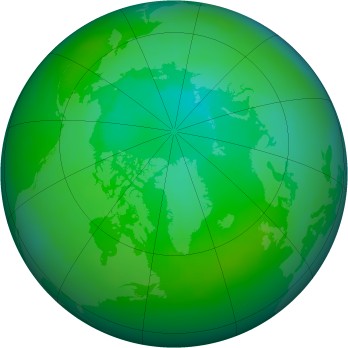 Arctic ozone map for 1985-08